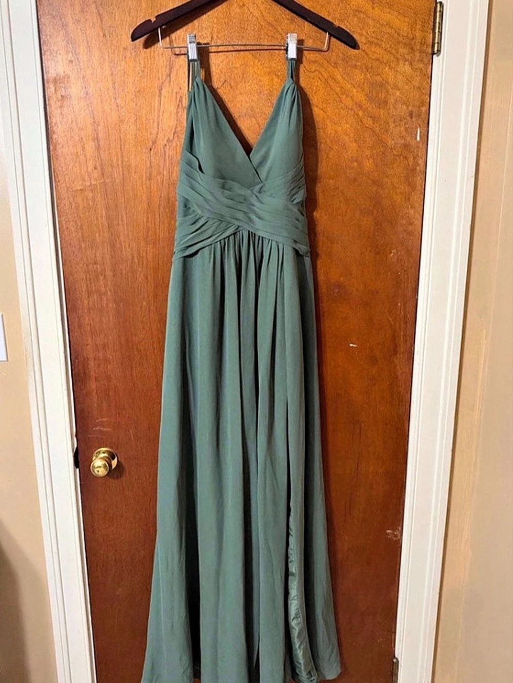 Azazie Farren Eucalyptus Dress Size A10 Like New